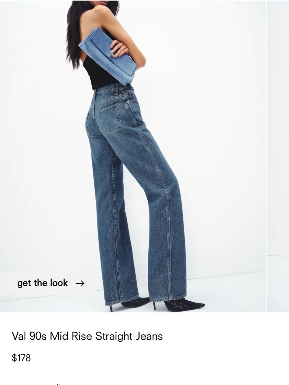 Reformation Val 90s Mid Rise Straight Jeans - Blue